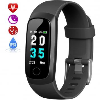 HETP Fitness Tracker, Heart Rate Activity Tracker Fitness Wristband Smart Watch Waterproof IP67 Blood Pressure Smart Bracelet with Stopwatch Sport GPS Sleep Monitor Pedometer Calorie Women Men