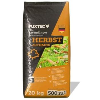 Engrais automnal pour gazon FUXTEC FX-RDH20 - 20 kg NPK 5+3+12, protection contre le gel, pour jusqu'à 500 m²