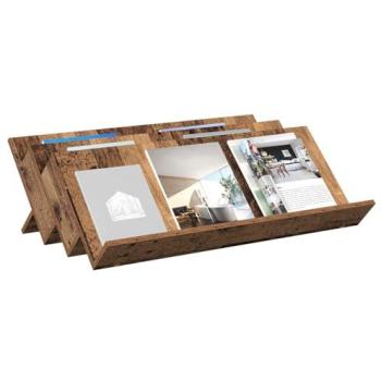 Estante de Revistas con Estante de Madera Vieja 90 x 53 x 28,5 cm, Organizador Funcional para Sala de Estar