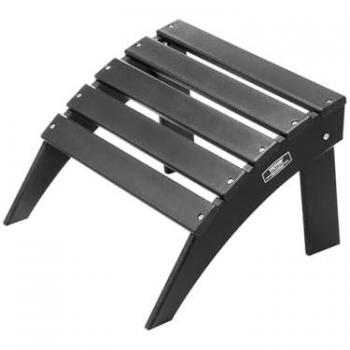 Pouf Adirondack Pliable en HDPE, Repose-pieds Résistant aux Intempéries pour Extérieur, Noir