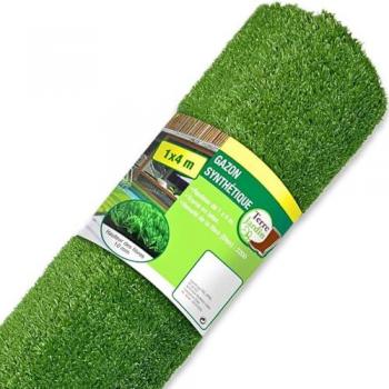 Gazon Synthétique en Rouleau 1x4m - Hauteur de Fibre 10mm, Densité Élevée, Idéal pour Extérieurs et Espaces Verts
