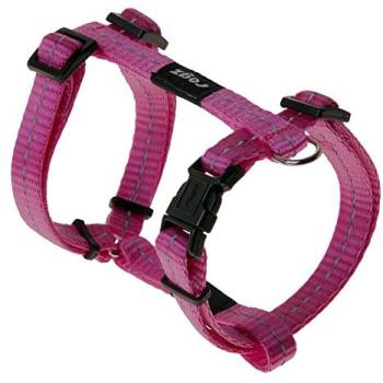 Arnés Reflectante Ajustable de Nylon Rosa para Perros Pequeños