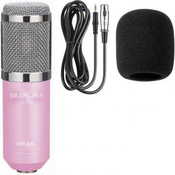 BM-800 Professional Condenser Microphone Kit for Recording and Karaoke with Shock Mount, Foam Cap, and Cable