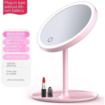 Natural White LED Backlit Vanity Mirror with Detachable Storage Base and 3 Light Modes
