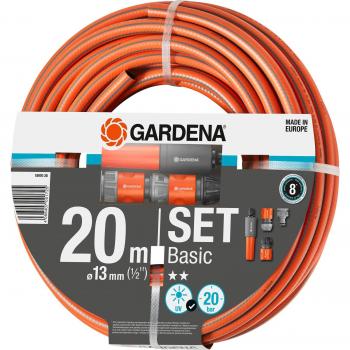 Gardena Basic 1/2 20m Orange Hose Pipe Set