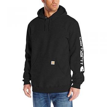Carhartt Men's Midweight Sleeve Logo Hoodie - Black - XL