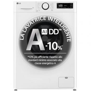 Lavatrice Slim LG AI DD 9kg Classe A -10% con Motore Inverter Direct Drive e Smart Diagnosis