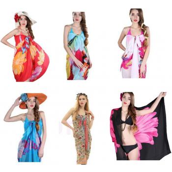 Gazechimp Femmes Paréos Sarong Cache-maillot de Bain Bikini écharpe Mousseline de Soie Robe de Plage été - Rouge, 146 x 102cm