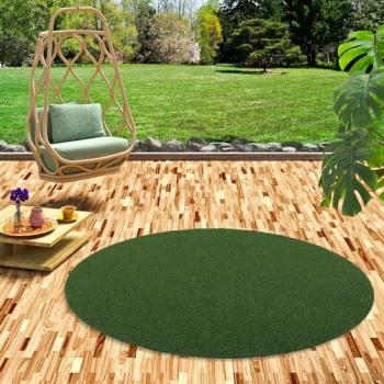 Tapis Gazon Artificiel Rond Kingston Vert Mélangé 133 cm