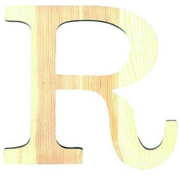 Lettre en Bois Découpée R Personnalisable 11,5 cm Beige - Scrapbooking et Loisirs Créatifs