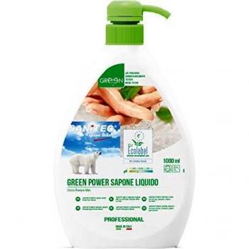 Sanitec Green Power Sapone Liquido, Ecologico, Corpo e Capelli, Delicato Profumo Floreale, 1000 ml