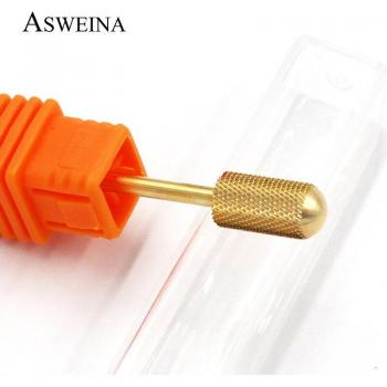 1pc AAAAA Gold Smooth Top Carbide Nail Drill Bit Electric Nail File Accessory