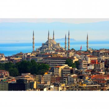Papermoon Vliestapete »Istanbul Skyline«, bunt, glatt, 2,5m x 1,86m