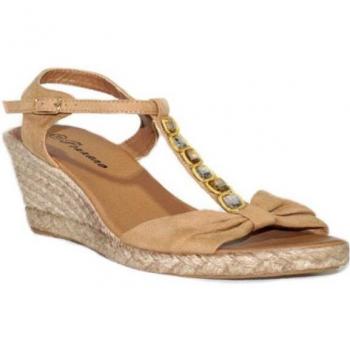 PEZZANO PEZZANO CUÑA SWAROSKY TF-01 Sandalias Cuña Esparto Mujer Elegantes Casual Moda 2018 Beige Camel