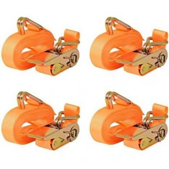 Sangle d'arrimage à cliquet 4 pcs 04 tonne 6 m x 25 mm Orange VIDAXL
