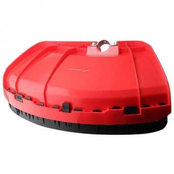 Déflecteur de débroussailleuse rouge avec plaque de serrage, protection pour outils de jardin, installation facile pour arbre de diamètre 26-28mm