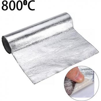 Rouleau d'isolation thermique en aluminium auto-adhésif pour intérieur de voiture - 25x50cm, film protecteur pour capot et toit