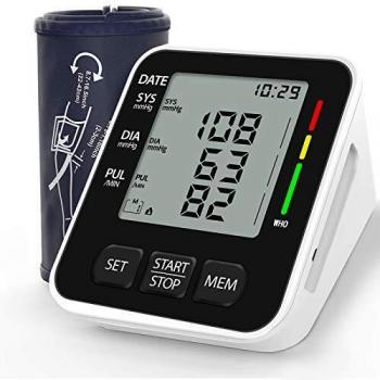 Tensiomètres Bras Électronique Noir Intelligent Professionnel Appareil de Tension pour Détection de Pulsations Cardiaques Irrégulières avec Ecran LCD