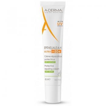 A-Derma Epitheliale A.H Ultra SPF50+ Creme Reparador 40ml - Creme reparador com alta proteção solar (SPF50+), formulado para ajudar na regeneração da pele, ideal para peles sensíveis