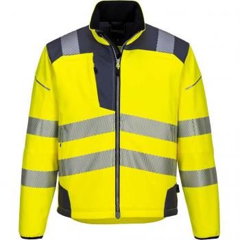 Portwest PW3 Hi Vis Soft Shell Winter Rain Jacket Yellow / Grey 3XL