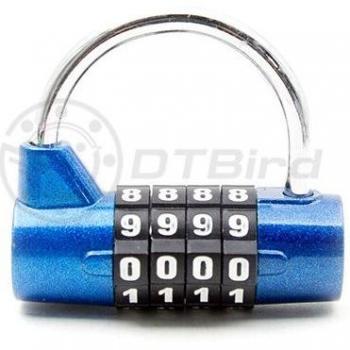 4-Digit Combination Safety Padlock with Wide Shackle for Gym Lockers, Travel Safes, Drawers, and Cabinets