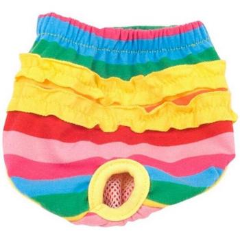Culotte menstruelle rayée pour chien - Pantalon sanitaire et couche pour chienne en période de règles