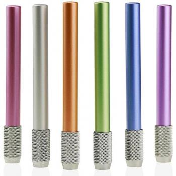 6 Stuks Metalen Kleur Staaf Potlood Extender met Pen Bakje