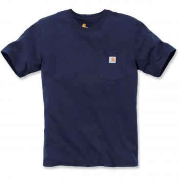 Carhartt T-shirt à Manches Courtes K87 Relaxed Fit Workwear Pocket Bleu Taille S