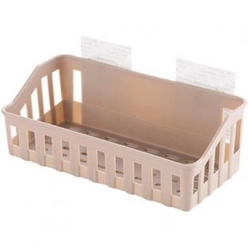 1pc Wall-Mounted Kitchen and Bathroom Corner Storage Shelf Organizer with Hanging Rack for Baskets