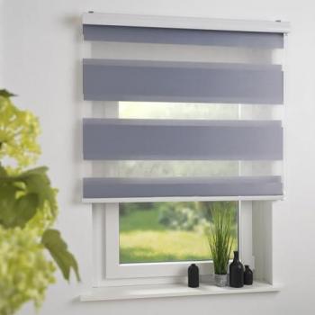 Duo-Rollo mit Kassette, halbtransparent, 160 x 80 cm, silber