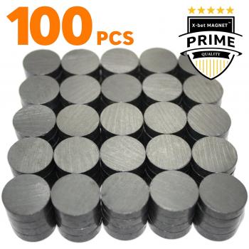 X-bet MAGNET ™ - Aimant céramique industriel – Disque ronde de 18mm - Aimants ferrite en vrac pour bricolage, science, hobby – 100 pièces / boîte.