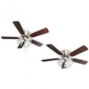 Kisa Deluxe Ceiling Fan with Lights in Rosewood/Walnut Finish