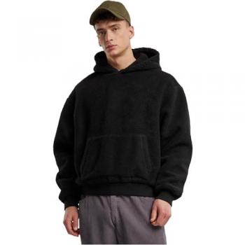 Sudadera con capucha oversized de peluche Urban Classics para hombre en color negro - XL