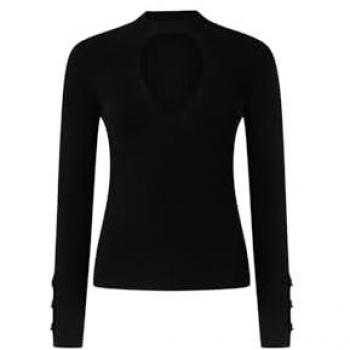 Maglia RABBOCCO Donna Nero Taglia S con Dettagli Cut-Out