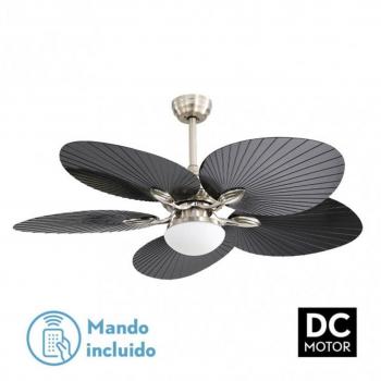 Ventilador de Techo DC Chaw 24W LED Níquel/Negro con Control Remoto y 5 Aspas