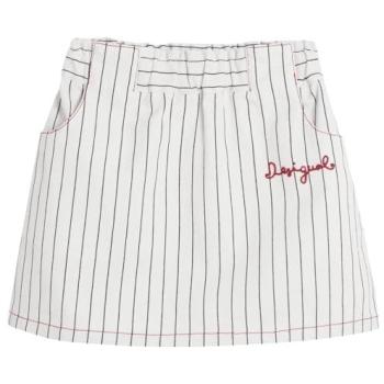 Gonna corta a righe Desigual per bambine in cotone bianco, taglia 11/12
