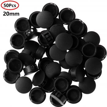 50 Pcs Black Plastic Snap-Type Screw Caps and Hole Plugs for Furniture Tubes and Fencing Posts (6/13/16/20/25mm)