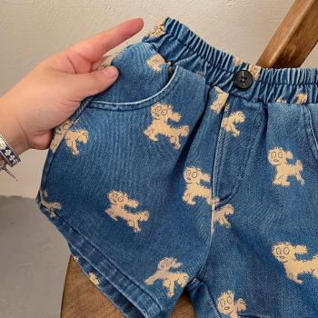 Shorts en Jean Enfant Imprimé Cartoon Doux pour Plage Été 2022