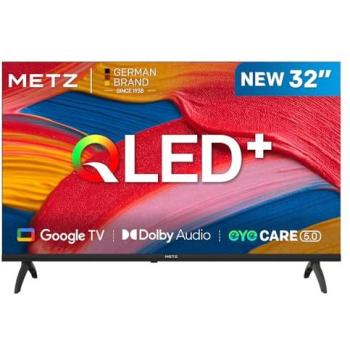 Téléviseur QLED METZ 32 Pouces Smart HD Google TV Dolby Audio Bluetooth 5.1 avec Eyecare et HDR10