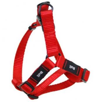 Petral Liso Rojo para Perros Bull (T-3 35-50 x 2,0 CM) - Arnés de Nylon Seguro y Cómodo