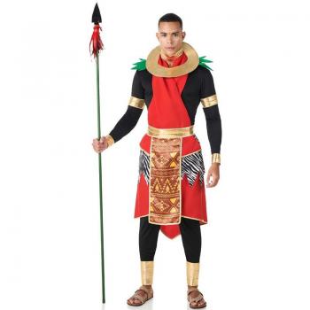 Kimokawaii Disfraz de Masai Africano rojo elegante para hombre