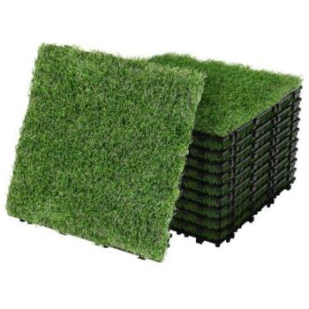Dalles Gazon Synthétique 30x30 cm, 55 pièces = 5m², Clipsables avec Drainage et Résistantes aux UV
