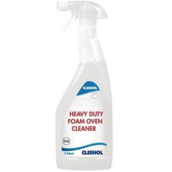 Cleenol Heavy Duty Foaming Oven Cleaner - 750ml Sanitising Solution for Carbon & Fat Removal (Pack of 6)