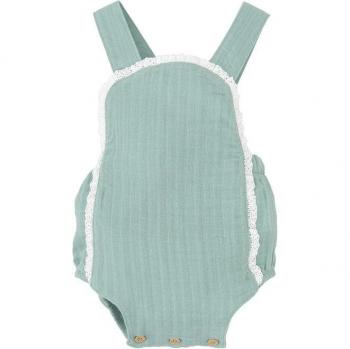 Peto de bebé niña con puntilla y 100% algodón