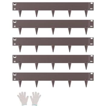 Bordure de Jardin en Acier VEVOR, Lot de 5, Bordures Métalliques Résistantes à la Rouille, 990 x 181 mm, Installation Facile, Séparateur de Pelouse et Amand