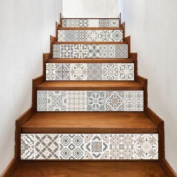 6pc Removable 3D Stair Stickers - Self-Adhesive Vinyl PVC Ceramic Tile Wallpaper for Home Décor
