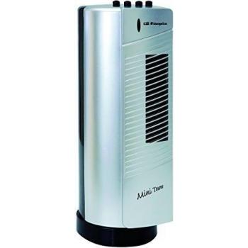Orbegozo TM-0915 Mini Ventilador de Torre, Oscilante 75º, 2 Velocidades de Ventilación, Negro y Plata, 30W