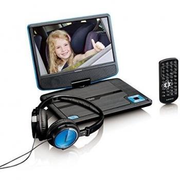 Lenco DVP-910 Portable 9 DVD Player with USB, Headphones, and Mounting Bracket - Blue/Black