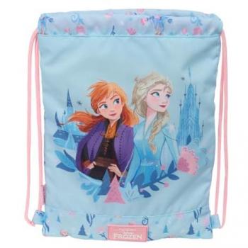 Mochila Saco Plano Junior Frozen Magia de Hielo 26x34 cm, Cómoda y Resistente para Niños