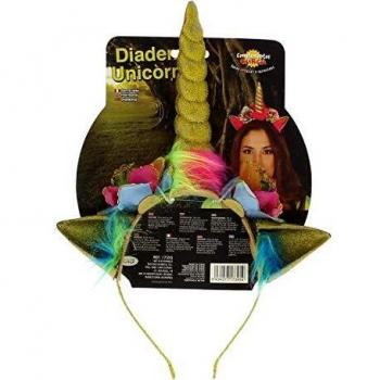 Diadema Deluxe Unicorno con Corno Dorato